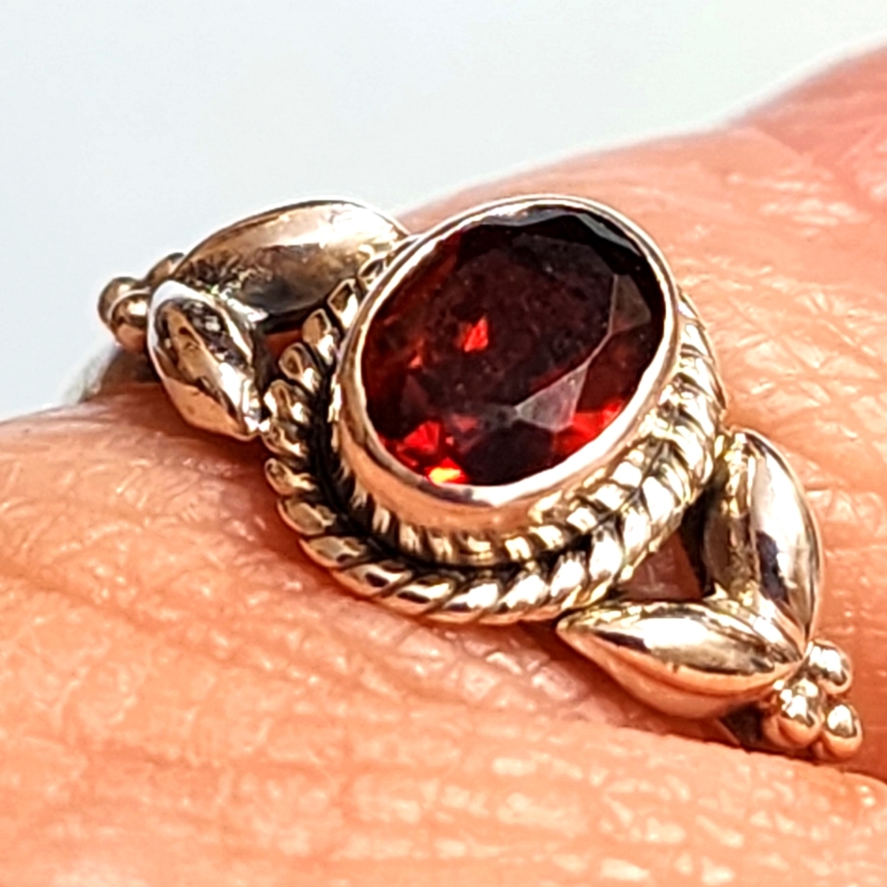 Garnet and Sterling Silver Ring NWOT